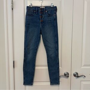 EUC Madewell Super Skinny High Rise Jeans with Button Fly size 28